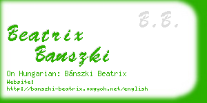 beatrix banszki business card